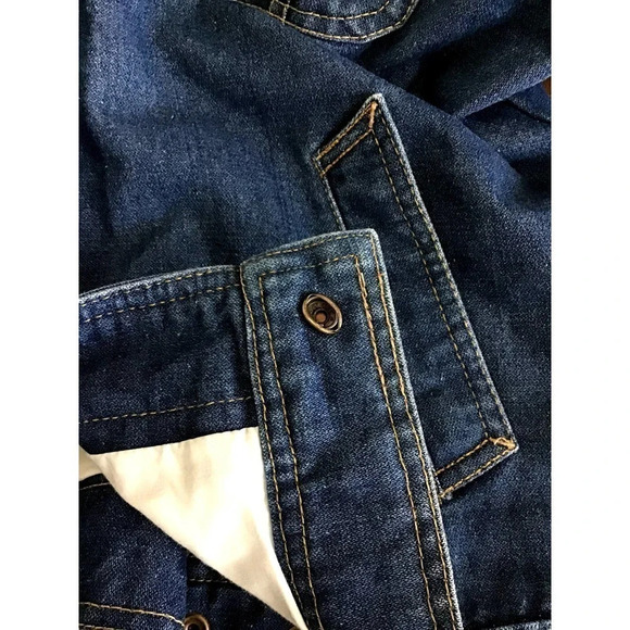 Vintage London Fog Size Small (16) Blue Denim Jean Turbo Jacket - Picture 3 of 14